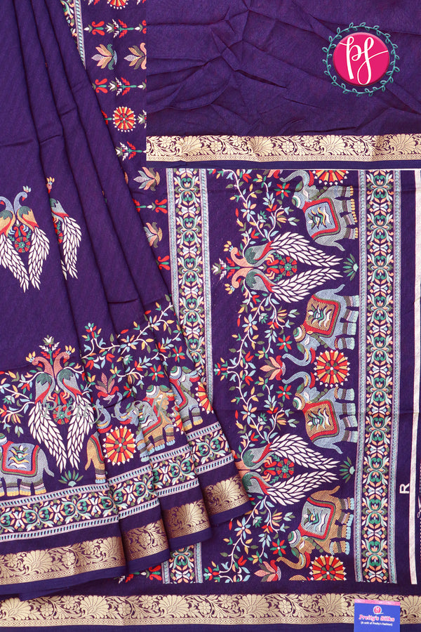 Semi Mysore Crepe Silk Saree-PA17588