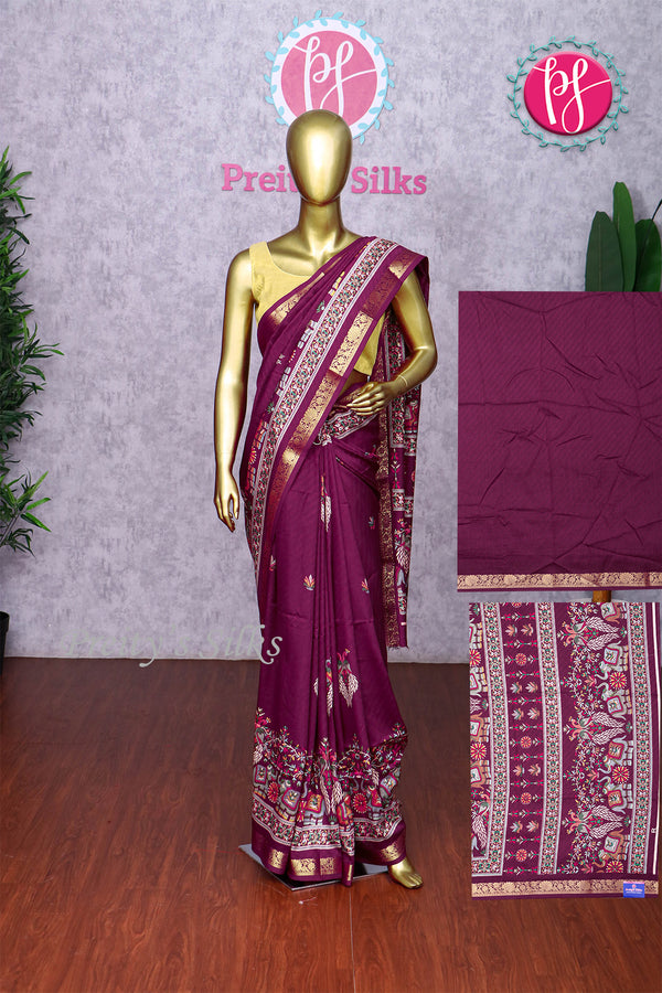 Semi Mysore Crepe Silk Saree-PA17588