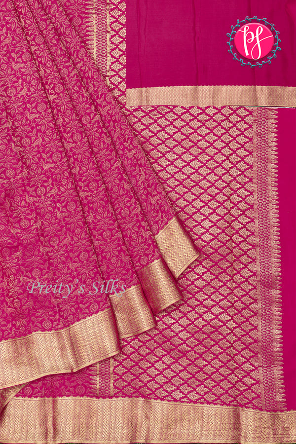 PURE KADDI BANARASI CREPE SILK SAREE-PA23868
