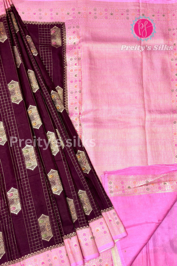 Semi Banarasi crepe Silk Saree-PA38474