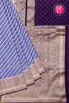 Semi Banarasi chiffon Silk Saree with lahariya pattern zari weaving -PA40199