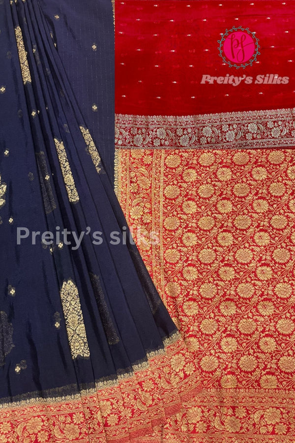 Semi Banarasi Crepe silk saree-PA40691