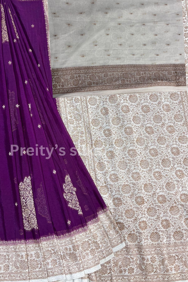 Semi Banarasi Crepe silk saree-PA40691
