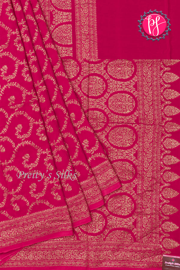 Semi Banarasi crepe silk saree - PA48299