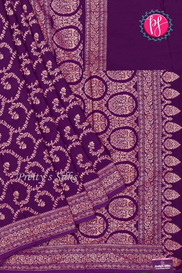 Semi Banarasi crepe silk saree - PA48299