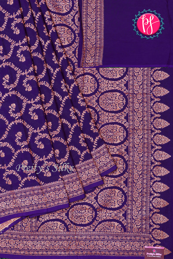 Semi Banarasi crepe silk saree - PA48299