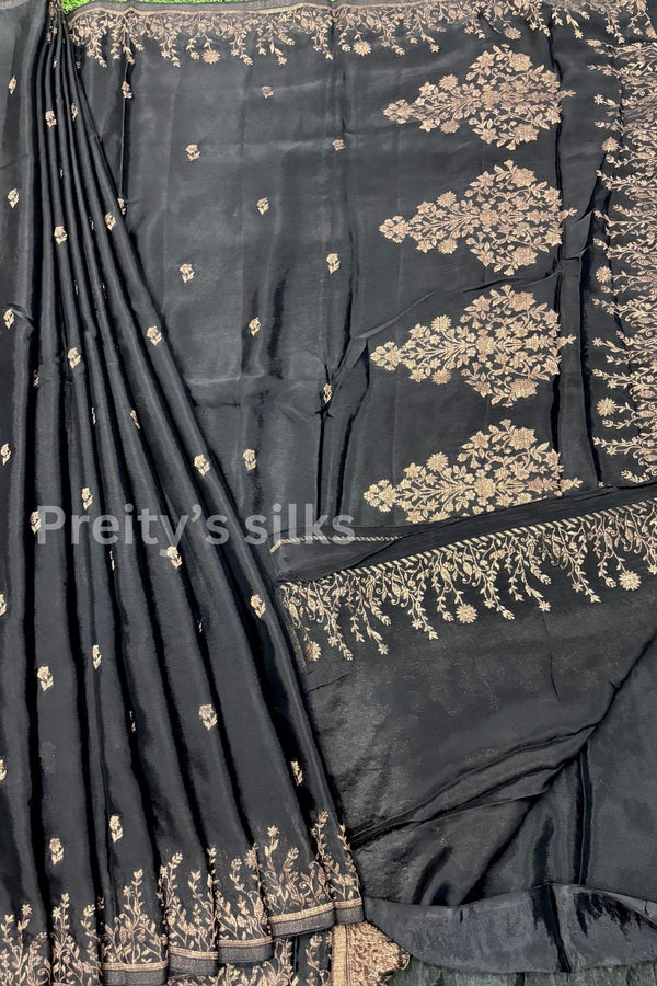 Semi Banarasi Crepe Silk Saree-PA49841