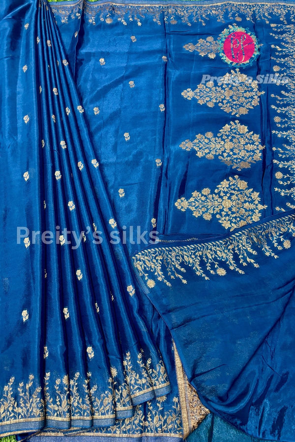 Semi Banarasi Crepe Silk Saree-PA49841