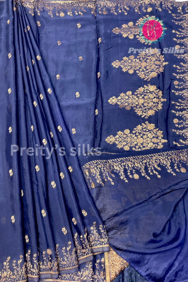 Semi Banarasi Crepe Silk Saree-PA49841