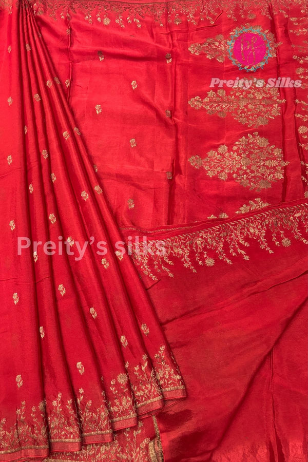 Semi Banarasi Crepe Silk Saree-PA49841