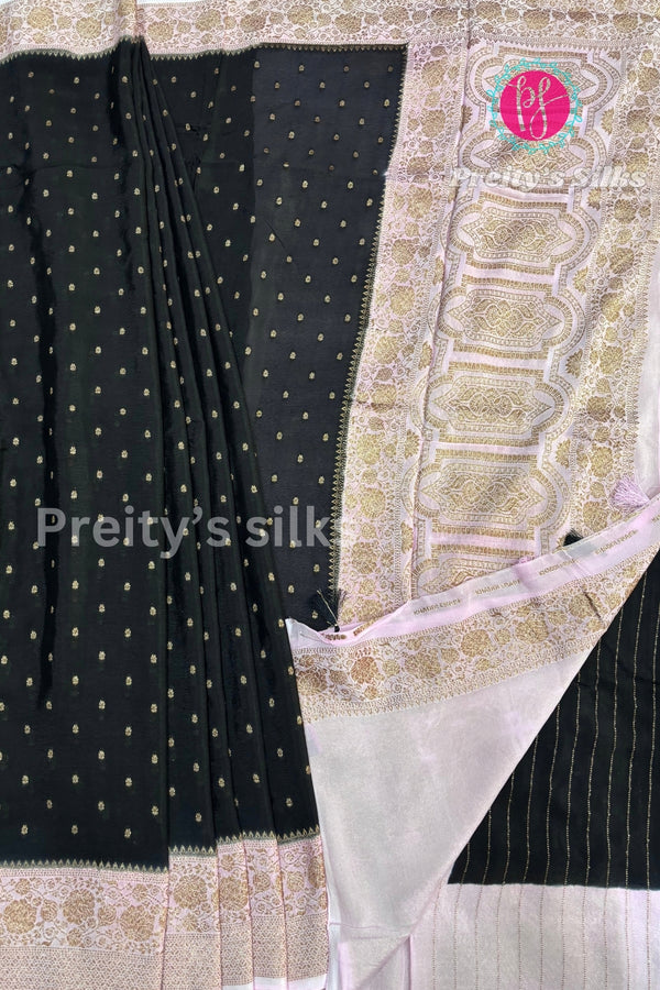 Semi Banarasi Crepe Silk Saree-PA50376