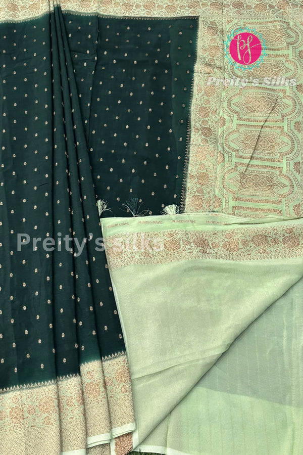Semi Banarasi Crepe Silk Saree-PA50376