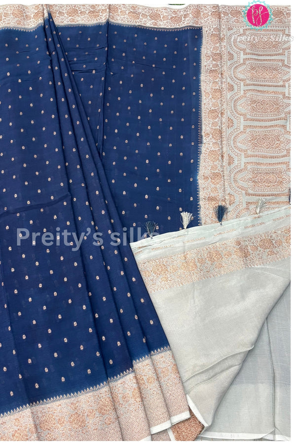 Semi Banarasi Crepe Silk Saree-PA50376