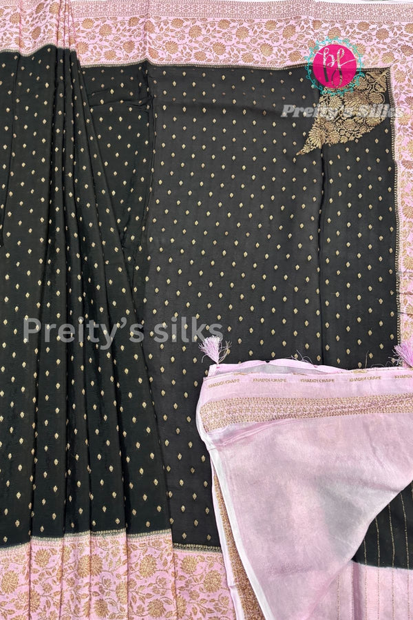 Semi Banarasi Crepe Silk Saree-PA50376