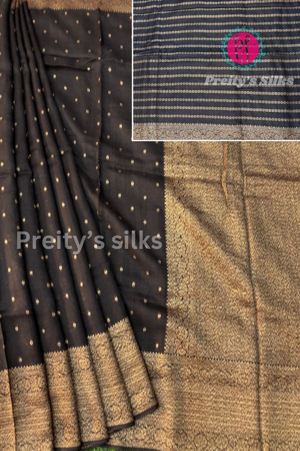 Semi Banarasi Tussar dupion Silk Saree - PA50421