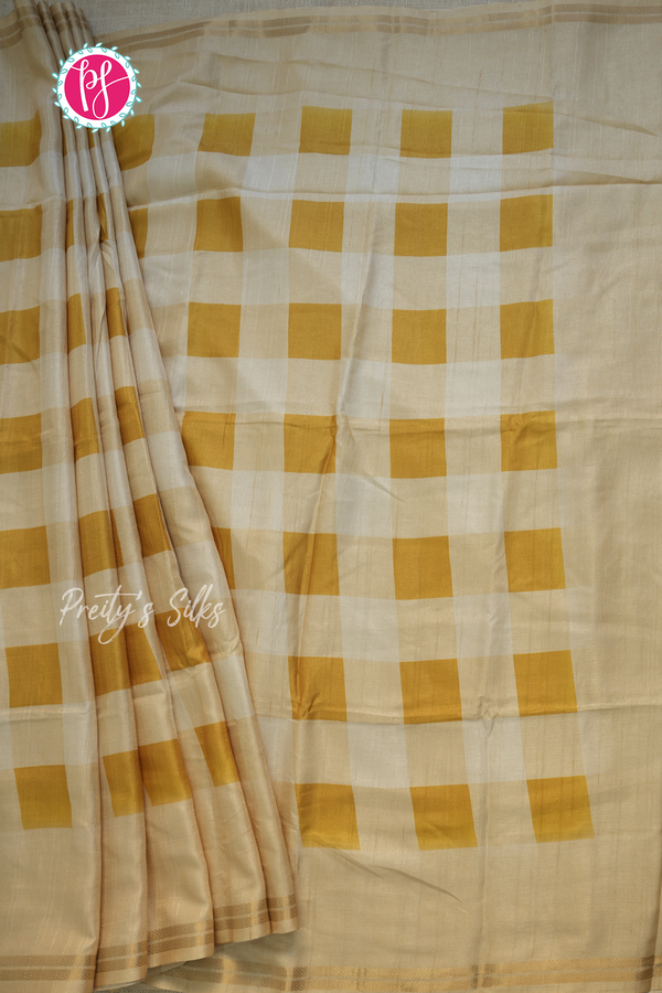 Soft Tussar Silk Saree with checks Pattern -PA55850