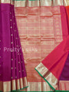 Pure Kanchipuram Silk Saree -Pink with Orange- PF15019