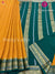 Pure Mysore Crepe Silk Saree -Mustard Yellow with Bottle Green- PF80567