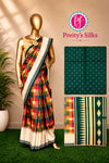 Soft Tussar silk saree - Checks Design- PA47609