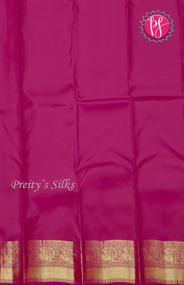 Pure KanchipuramBrocadeSilk Saree - Mejenta pink-PF58657