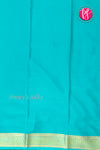 Pure Mysore Crepe Silk Saree -Dark Wine And Turquoise blue-PF82724