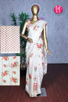 Semi Tussar Dupion silk Saree-White-PA18801