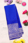 PURE KADDI BANARASI GEORGETTE SILK SAREE-Royalblue-PA23833