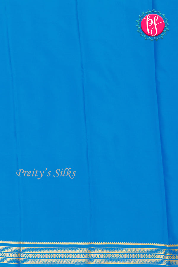 Pure Mysore Crepe Silk Saree -Skyblue-PF46924