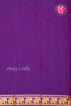 Pure Mysore Crepe Silk Saree-Contrast-Rustorange And Purple-PA19804
