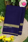 Pure Mysore Crepe Silk Saree-Navyblue-PA21800