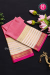 Pure Mysore Crepe Silk Saree -Bright Rose And White Red-PA01209