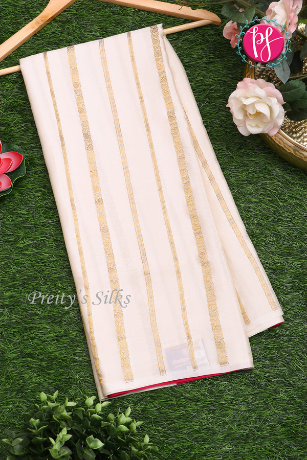 Pure Mysore Crepe Silk Saree Borderless Contrast colors-PA09550