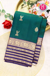 Pure Kanchipuram Silk Saree-Peacockblue And Blue-PF47958
