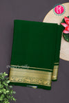 Pure Mysore Crepe Silk Saree-Bottlegreen-PF20850