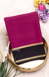 Pure Mysore Crepe Silk Saree With Contrast Bentex Border-PF39167
