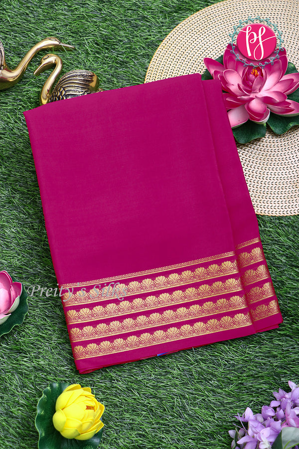 Pure Mysore Crepe Silk Saree-Pink-PA19558