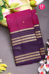 Pure Kanchipuram Silk Saree-Magenta-Rose And Navyblue-PA17570