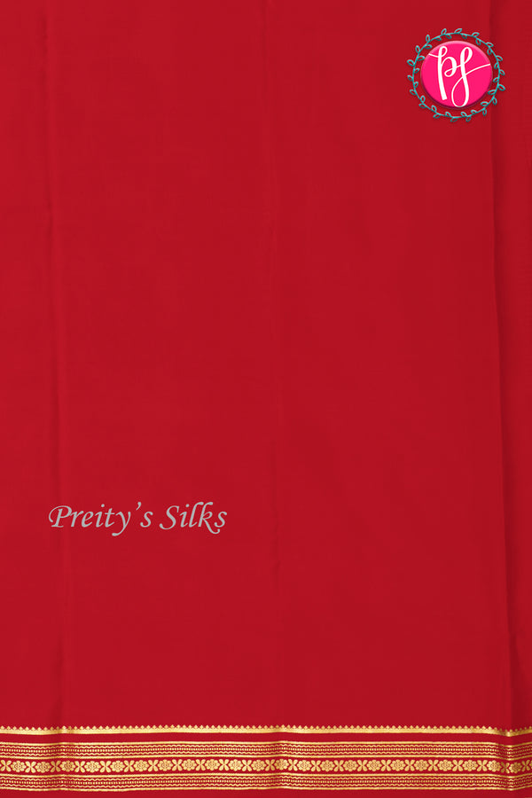 Pure Mysore Crepe Silk Saree -Red-PF46924
