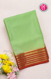 Pure Mysore Crepe Silk Saree-Pistagreen And Red-PF66897