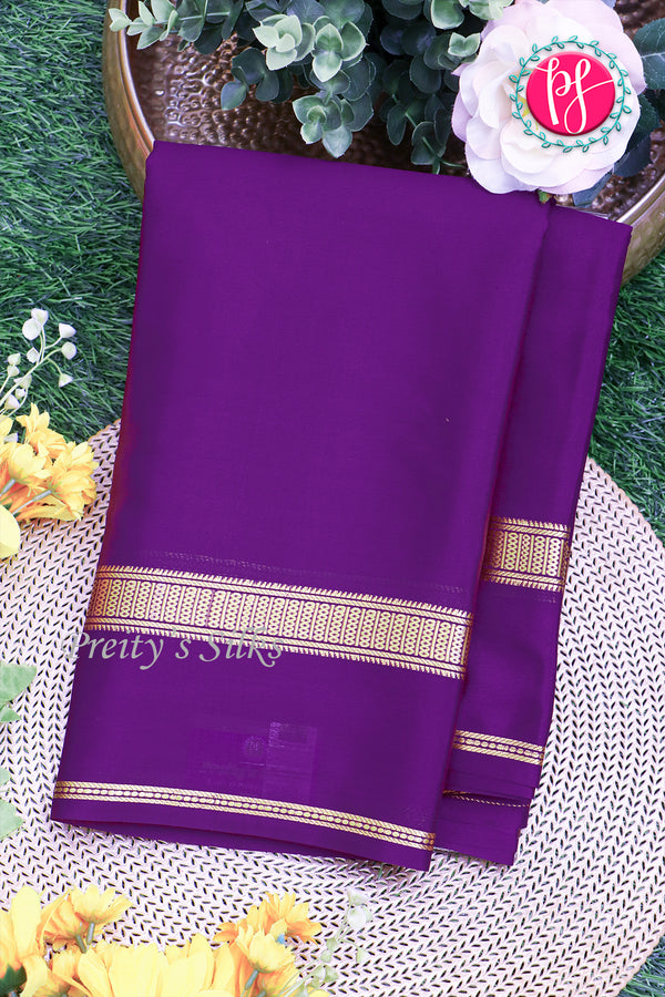 Pure Mysore Crepe Silk Saree-Purple-PA21800