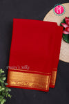 Pure Mysore Crepe Silk Saree-Red-PF20850