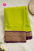Pure Mysore Crepe Silk Saree-Olive green And Wine-PA55397