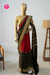 Pure Mysore Crepe Silk Saree-Half And Half pattern-Red And Black- PA56238