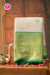 Semi Kanchipuram Silk Saree-White And Green-PA57094