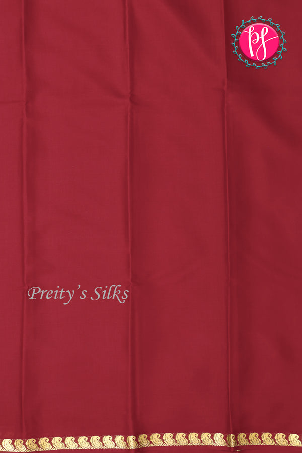 Pure Mysore Crepe Silk Saree-Marron-PA21766