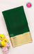 Pure Mysore Crepe Silk Saree-Bottlegreen And Cream-PF66927