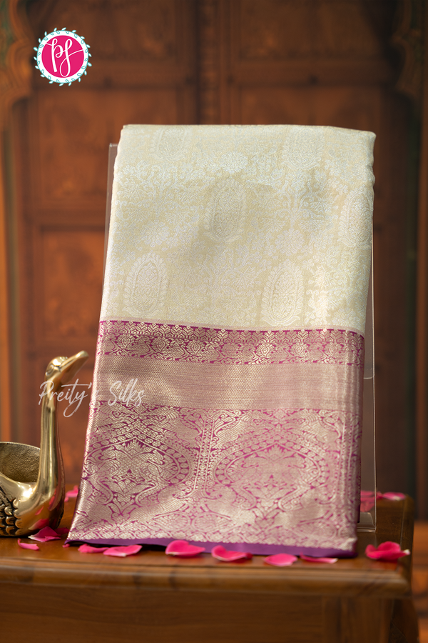 Semi Brocade Kanchipuram Silk Saree-PA57094
