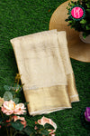 Pure Designer Crepe Silk Saree-Creme-PA20203