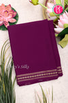 Pure Mysore Crepe Silk Saree-DeepPurple-PA20546