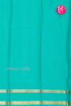 Pure Mysore Crepe Silk Saree-Navyblue And Seagreen-PA22264